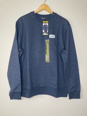 NEW Eddie Bauer Heather Blue Crew Logo Sweatshirt